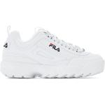 Reduzierte Weiße Bestickte Fila Disruptor Low Sneaker aus Leder für Damen Größe 36 