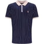 Fila Herren Creme BB1 ​​Streifen Vintage-Stil Marine/Pfirsich Tennis Retro Poloshirt L