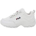 Weiße Fila Strada Low Sneaker mit Schnürsenkel aus Leder für Kinder Größe 33 