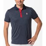 Fila Tennis-Polo Stripes (100% Polyester) peacoatblau/weiss/rot Herren