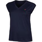 Marineblaue Fila V-Ausschnitt T-Shirts aus Mesh für Damen Größe XL 