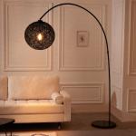Filigrane Bogenlampe COCOONING 205cm schwarz Kugelleuchte Stehleuchte Wohnzimmerlampe
