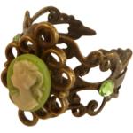 Cremefarbene Antike Peridot Ringe mit Ornament-Motiv für Damen 