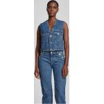 Blaue Filippa K Nachhaltige V-Ausschnitt Jeanswesten aus Denim für Damen Größe S 