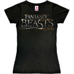 Schwarze Logoshirt Fantastic Beasts and Where to Find Them T-Shirts für Damen Größe XS 