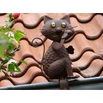 Bunte 32 cm Katzenfiguren für den Garten aus Metall 
