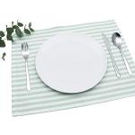 Mintgrüne Karo Landhausstil Tischsets & Platzsets aus Baumwolle maschinenwaschbar 4-teilig 