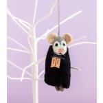 Weiße Halloween Dekoration mit Maus-Motiv aus Filz personalisiert 