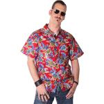 FINE49 retro Kahekili Blätter Leaves Hawaii Hemd Hawaiian Shirt, Größe:S, Farbe:dunkelrot