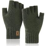 Reduzierte Dunkelgrüne Fingerlose Handschuhe & Halbfinger-Handschuhe für Herren Einheitsgröße für den für den Winter 