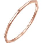 Goldene Minimalistische Rechteckige Ringe mit Herz 18 Karat für Damen Größe 56 