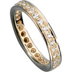 Goldene Goldringe aus Gold 14 Karat mit Diamant für Damen Größe 58 