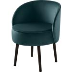 Petrolfarbene Fink Living Lounge Sessel aus Samt 