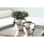 Silberne 20 cm Fink Living Losone Vasen & Blumenvasen 20 cm aus Eisen 