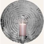 Silberne Fink Living Runde Wand-Kerzenhalter strukturiert aus Edelstahl 