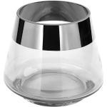 Weiße 9 cm Fink Living Runde Teelichthalter aus Glas mundgeblasen 