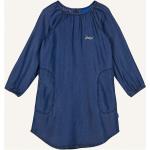 Reduzierte Blaue Finkid Rundhals-Ausschnitt Kinderkleider mit Knopf aus Lyocell für Mädchen Größe 110 