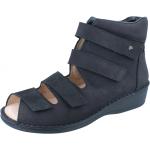 Schwarze Finn Comfort Prophylaxe Orthopädische Schuhe mit Klettverschluss in Spezialweite aus Nubukleder für Damen Größe 37 für den für den Sommer 