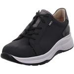Schwarze Finn Comfort Low Sneaker mit Schnürsenkel aus Leder mit herausnehmbarem Fußbett für Damen Größe 39,5 