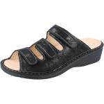 Schwarze Finn Comfort Pisa Damenclogs & Damenpantoletten in Komfortweite aus Nubukleder mit herausnehmbarem Fußbett Größe 41 