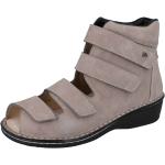 Graue Finn Comfort Prophylaxe Orthopädische Schuhe mit Klettverschluss in Breitweite aus Glattleder für Damen Größe 37 