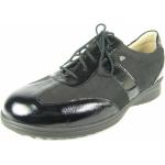 Schwarze Business Finn Comfort Derby Schuhe mit Schnürsenkel aus Leder für Herren Größe 42 
