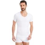 Weiße Kurzärmelige Shaping Tops & Miederhemden aus Nylon enganliegend für Herren Größe M für den für den Sommer 