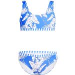 Reduzierte Aquablaue Gestreifte Firefly Bustier Bikinis für Kinder für Mädchen Größe 140 