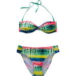 Mintgrüne Batik Bandeau-Bikinis aus Polyamid Handwäsche für Damen Größe XS 