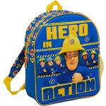 Blaue Feuerwehrmann Sam Schulrucksäcke mit Reißverschluss für Kinder zum Schulanfang 