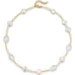 Firetti Collier Schmuck Geschenk Halsschmuck Halskette Silberkette Kugelkette Perle, Made in Germany - mit Bergkristall und Süßwasserzuchtperle