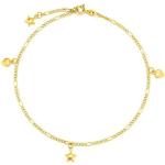 Reduzierte Goldene Sterne FIRETTI Fußkettchen aus Gold 14 Karat mit Zirkonia für Damen zum Jubiläum 