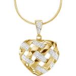 Silberne FIRETTI Herzanhänger aus Gold 9 Karat mit Diamant für Damen zum Jubiläum 