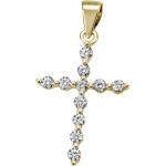 Reduzierte Silberne FIRETTI Kreuzanhänger aus Gold mit Zirkonia für Damen zum Jubiläum 
