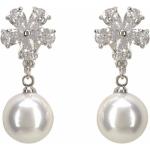 Silberne Motiv Elegante FIRETTI Perlenohrringe glänzend aus Glas für Damen zum Muttertag 