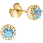 Reduzierte Blaue FIRETTI Topas Ohrringe aus Gold 10 Karat mit Topas für Damen zum Jubiläum 