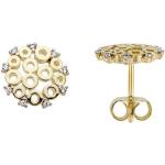 Reduzierte Silberne FIRETTI Diamant Ohrringe aus Gold 14 Karat mit Diamant für Damen zum Jubiläum 