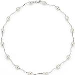 Reduzierte Silberne FIRETTI Halsreife aus Gold mit Echte Perle für Damen zum Muttertag 