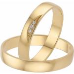 Reduzierte Silberne Elegante FIRETTI Goldringe aus Gold 10 Karat mit Diamant zur Hochzeit 