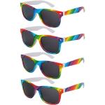 Bunte LGBT Gay Pride Retro Sonnenbrillen aus Kunststoff für Herren 