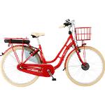 FISCHER Cita Retro 2.0 Citybike (Laufradgröße: 28 Zoll, Rahmenhöhe: 48 cm, Damen-Rad, 418 Wh, Rot glänzend)