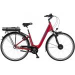 Fischer E-Bike City, CITA 1.0 Elektrofahrrad für Damen und Herren, RH 44 cm, Frontmotor 32 Nm, 36 V Akku, rot glänzend, 28 Zoll