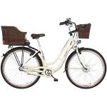 FISCHER E-Bike City, CITA ER1804 Elektrofahrrad für Damen, RH 48 cm, Frontmotor 32 Nm, 36 V Akku, elfenbein glänzend, 28 Zoll