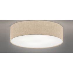 Fischer & Honsel LED Deckenleuchte 60cm Stoffschirm Leinen Beige - Deckenlampe Wohnzimmer & Flur