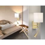 Goldene Fischer & Honsel Nachttischlampen & Nachttischleuchten aus Textil E27 
