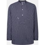Blaue Gestreifte modAS Stehkragen Stehkragenhemden aus Baumwolle für Herren 