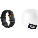 Fitbit Charge 5 by Google, Gesundheits- und Fitness Tracker Damen/Herren & Arena Badekappe Logo Moulded, Unisex-Erwachsene, Arena Logo Moulded Swim Cap, weiß, No Size