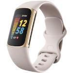 Goldene 5 Bar wasserdichte Wasserdichte fitbit Charge Fitness Tracker | Fitness Armbänder aus Weißgold mit Weißgoldarmband für Herren 