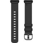 Fitbit Charge 5 Lederarmband (Leder), Sportuhr + Smartwatch Armband, Schwarz