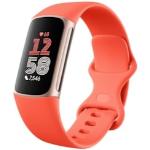 Korallenrote 5 Bar wasserdichte fitbit Charge Fitness Tracker | Fitness Armbänder aus Aluminium mit OLED-Zifferblatt 